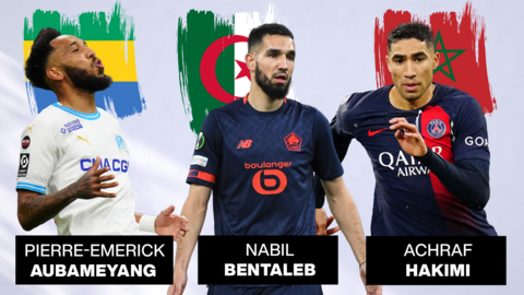 Pierre-Emeric Aubameyang (OM/Gabon), Nabil Bentaleb (Lille/Algérie) et Achraf Hakimi (PSG/Maroc) sont les trois finalistes de l'édition 2024.