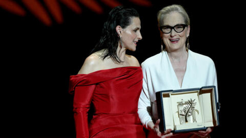 Meryl Streep receives an honorary Palme d'Or during the opening ceremony of the 77th Cannes Film Festival on May 14, 2024.