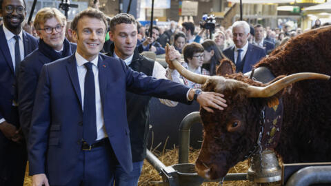 Le président français Emmanuel Macron, le 25 février 2023, au Salon de l'agriculture à Paris.
