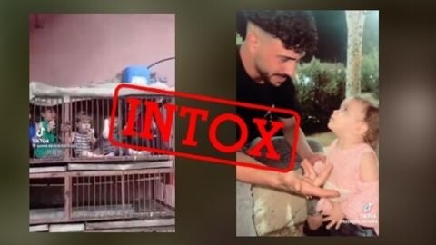 تصاویری از دو ویدیوی جعلی که مدعی گروگان گرفتن کودکان اسرائیلی توسط حماس هستند