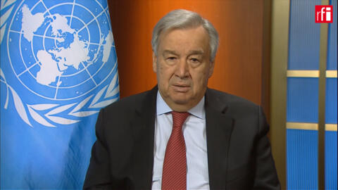Antonio Guterres, vendred 27 mars, lors de son entretien pour RFI et France 24.