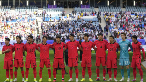 Đội tuyển Hàn Quốc trước trận gặp Malaysia ở vòng bảng (E) Asian Cup, ngày 25/01/2024, trên sân Al Janoub Stadium, Al Wakrah, Qatar.