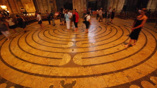 Le Labyrinthe de la cathédrale de Chartres, France. Photo prise le 20 aout 2010.