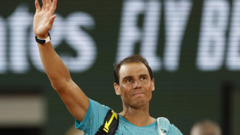 Spain's Rafael Nadal waves as he leaves the court after losing against Germany's Alexander Zverev during their first round match of the French Open tennis tournament at the Roland Garros stadium in Pa