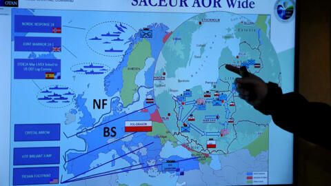 Карта Европы на учениях НАТО (иллюстративное фото).