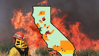 California wildfire map shows fires as 66,000 acres burn