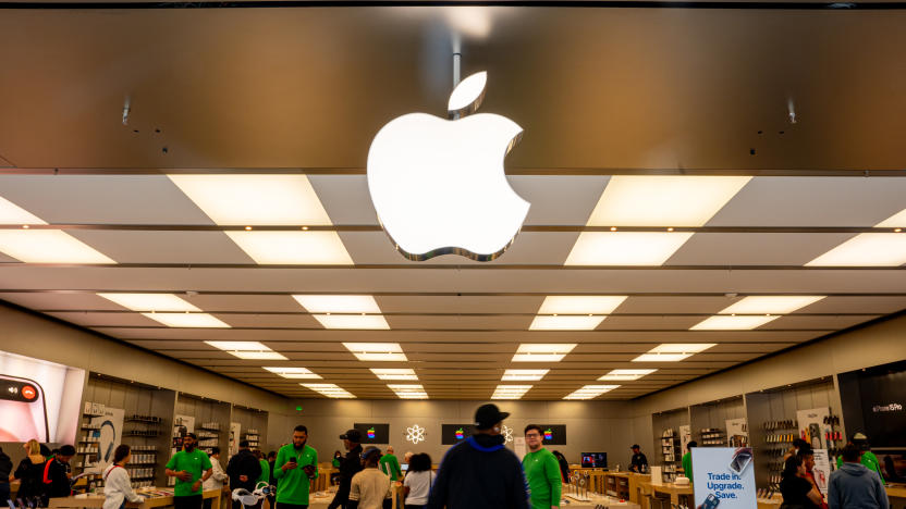 TOWSON, MARYLAND - MAY 10: The Apple Store at Towson Town Center Mall on May 10, 2024 in Towson, Maryland. A unionized Apple Store in Towson, Maryland is set to vote over the weekend on a potential strike. (Photo by Andrew Harnik/Getty Images)