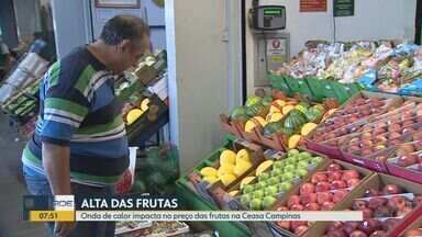 Onda de calor impacta no preço das frutas - Consumidores sentem diferença com preços mais altos.