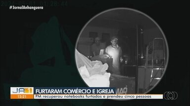 Polícia Militar prende grupo suspeito de furtar comércio e igreja - Ao todo, cinco pessoas foram presas.