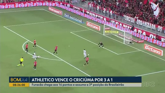 Athletico vence o Criciúma por 3 a 1 - Programa: Bom Dia Paraná 