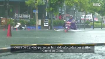 Cerca de 630.000 personas afectadas por el tifón Gaemi en China.