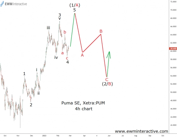 Разбираемся с восстановлением волн Эллиотта в акциях Puma