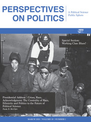 Perspectives on Politics Volume 19 - Issue 1 -