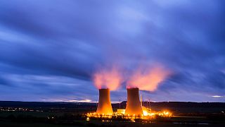 Steam rises from the cooling towers of the Grohnde nuclear power plant near Grohnde, Germany, Wednesday, Dec. 29, 2021.