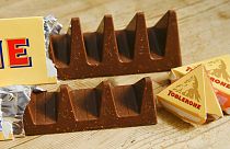 Toblerone chocolate bars. 