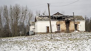 Una casa distrutta in Ucraina