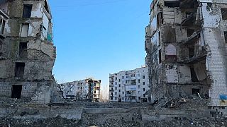 Devastation left behind by the war in Ukraine.