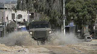 Un véhicule militaire israélien en Cisjordanie occupée, samedi 20 avril 2024.