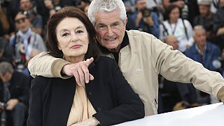 Anouk Aimée com Claude Lelouch na edição de 2019 do festival de Cannes