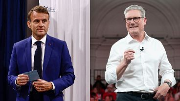 Der französische Präsident Emmanuel Macron und der britische Oppositionsführer Keir Starmer sind Zielscheibe von Desinformationen im Internet gewesen.