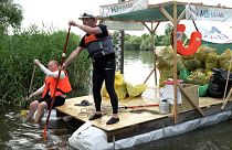 Competitors collect around a tonne of plastic per day