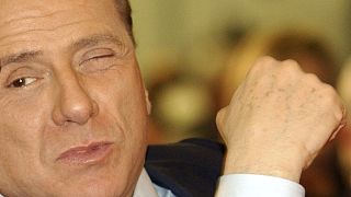 Silvio Berlusconi fait un clin d'œil à Amelia, 20 janvier 2004