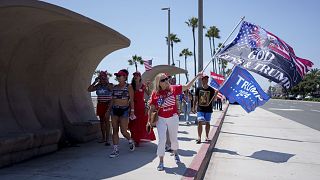 Manifestación de apoyo al candidato presidencial republicano Donald Trump en Huntington Beach, California, el 15 de julio.