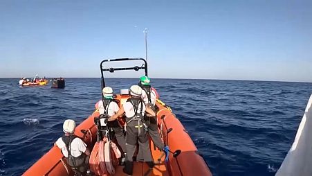 Rescate de migrantes en el Mediterráneo.