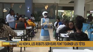 Robot waiters turn heads in Kenya