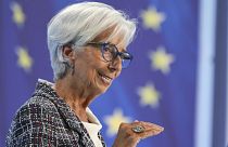 Christine Lagarde, présidente de la Banque centrale européenne (BCE), s'exprime lors d'une conférence de presse au siège de la BCE à Francfort, en Allemagne, le jeudi 18 juillet 2024.