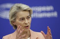 Die Präsidentin der Europäischen Kommission, Ursula von der Leyen, stellt am Dienstag, 17. September 2024, in Straßburg ihr neues Team für die nächsten fünf Jahre vor.