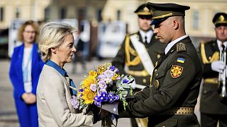 Ursula von der Leyen besuchte am Freitag Kiew.