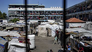 Campo de refugiados em Gaza