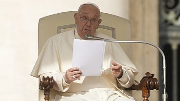 Le pape François place Saint-Pierre, le 25 septembre 2024. (AP Photo/Gregorio Borgia)