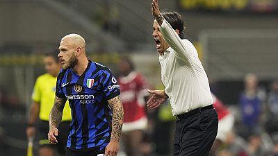 L'allenatore dell'Inter Simone Inzaghi durante la partita contro il Milan allo Stadio San Siro, Milano, 22 settembre 2024