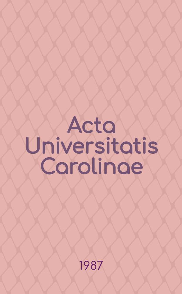 Acta Universitatis Carolinae : Post irradiation haemorrhagic syndrome