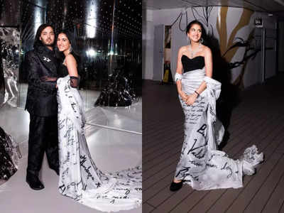 Ambani cruise bash: Radhika Merchant's chiffon gown featured Anant Ambani's first-ever love letter to her