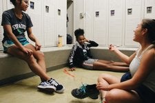 A photo by Kennedy Conroy, 15, a winner of our 2018 Show Us Your Generation contest. She wrote that when she was first recruited to her high school’s cross-country team as a 13-year-old she was “terrified” to be with people two to four years older. But in the locker room, they bonded. 