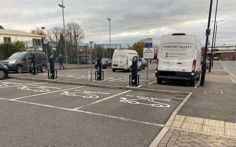 EV Charging points at Abbey End car park in Kenilworth (image by James Smith)