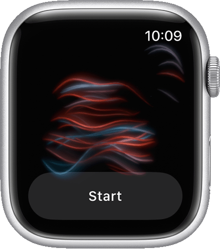Apple Watch menampilkan perintah untuk memulai pengukuran Oksigen Darah.