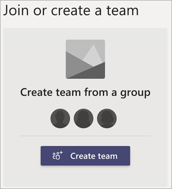 Create team from a group.