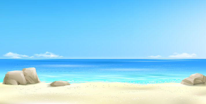 Wide tropical beach banner background