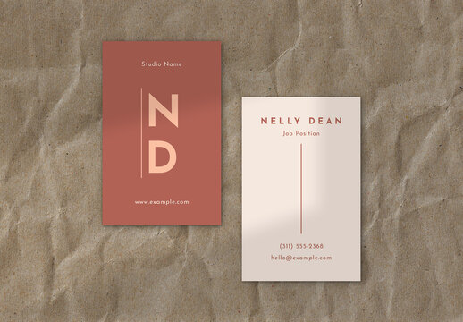 Minimal Vertical Business card Layout 