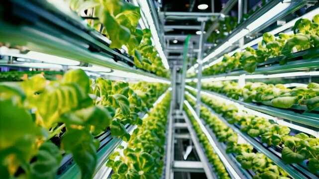 hydroponic vertical farm with artificial lights