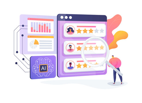 AI-Enhanced Customer Feedback Analysis abstract concept vector illustration.