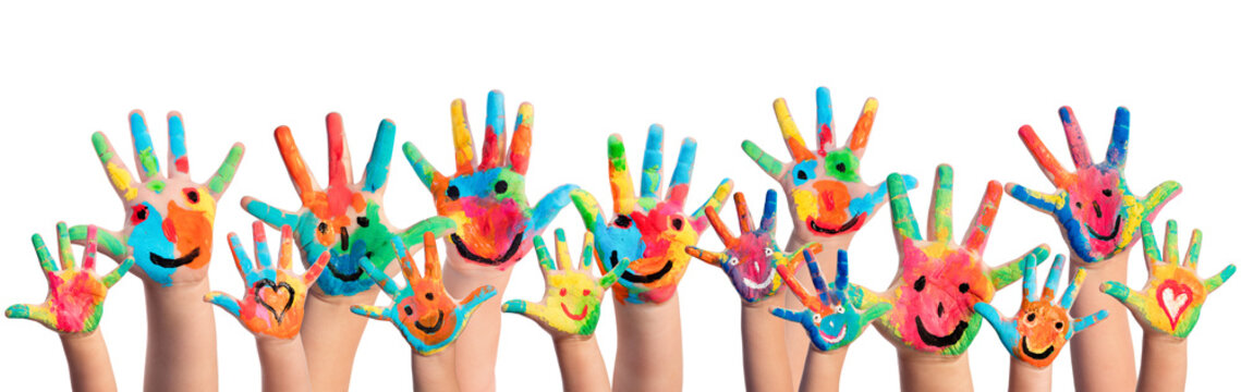 Hands Painted With Smileys
