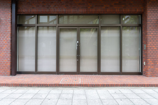 Shop Boutique Store Front with Big Window and Place for Name