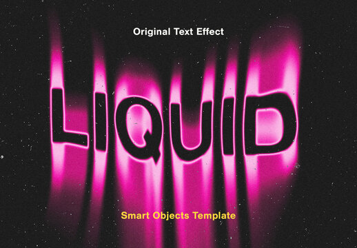 Pink Melted Liquid Text Effect Mockup