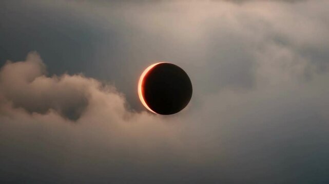 Lunar Eclipse Through the Clouds