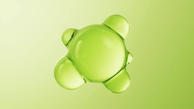 Transparent green bubbles background, 3d rendering.